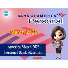 Bank of America March 2026 Personal Bank Statement Template 